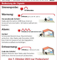 Ankündigung: Zivilschutz-Probealarm 2023